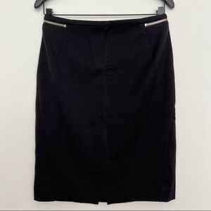 H&M Black Pencil Skirt with Zipper Accents